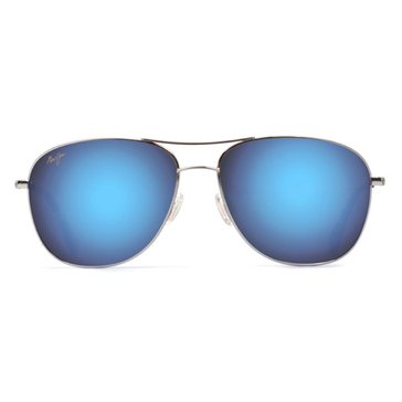 Maui Jim Unisex Cliff House Silver Polarized Aviator Sunglasses
