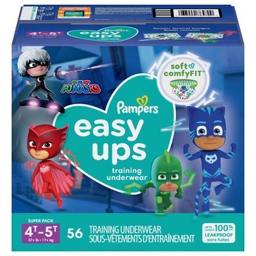 Pampers Easy Ups Size 4T/5T Boys' Training Underwear, 56-count