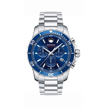 Movado Series 800 Men's Chronograph Bezel Steel Bracelet Watch, 42mm