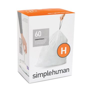 simplehuman Custom Fit H Liners, 60 Pack