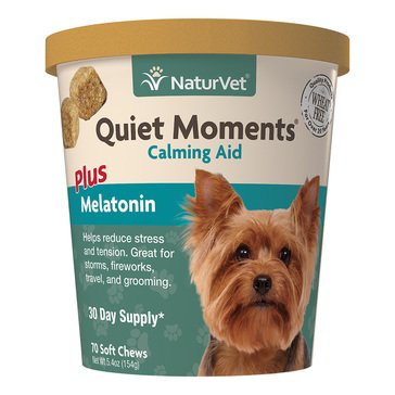 NaturVet Quiet Moments Calming Aid 70-Count Soft Chews for Dogs