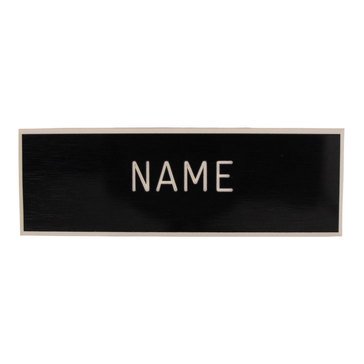 Black Plastic Name Tag Engraved