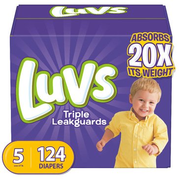 Luvs Triple Leakguard Size 5 Diapers, 124-count