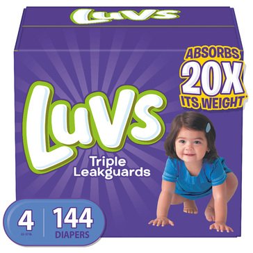 Luvs Triple Leakguard Size 4 Diapers, 144-count