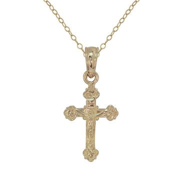 Children's 14K Gold Crucifix Pendant