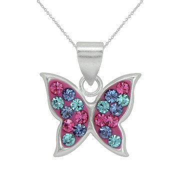Children's Sterling Silver Butterfly Pendant Necklace