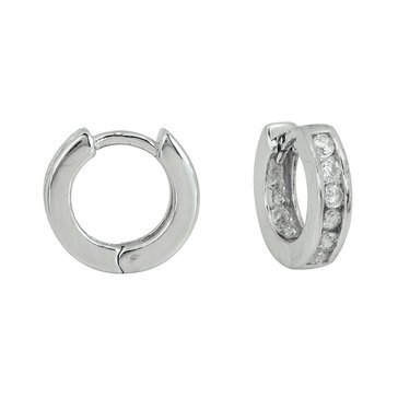 Children's Cubic Zirconia and Sterling Silver Hoop Earring
