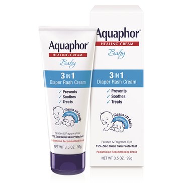 Aquaphor Baby 3 in 1 Diaper Rash Cream 3.5oz