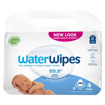 WaterWipes Biodegradable Original Baby Wipes - Fragrance Free 240ct