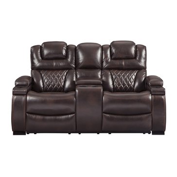 Signature Design by Ashley Warnerton Power Reclining Loveseat with Console