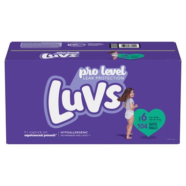 Luvs Pro Level Size 6 Diapers, 104-count