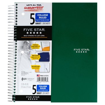 Mead Five Star 5-Subject Notebook