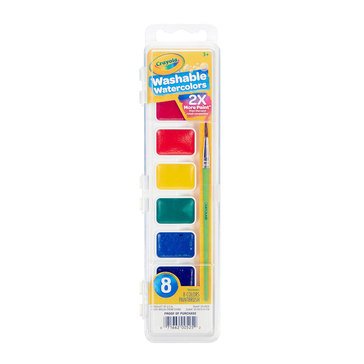 Crayola Washable Watercolor Square Paint with Plastic Handled Brush