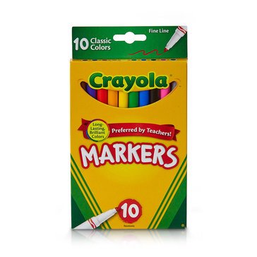 Crayola Classic Colors Fine Line ColorMax Markers, 10-count