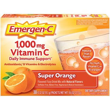 Emergen-C 1000mg Vitamin C Immune Support Powder Packets, 30-servings