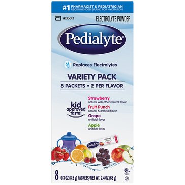 Pedialyte Powder Packs 4 Flavor Variety 8 Count