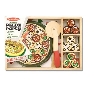 Melissa & Doug Pizza Party 54-Piece Pretend Food Play Set