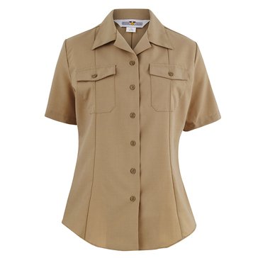 Women's Khaki Poly/Wool Short Sleeve Shirt