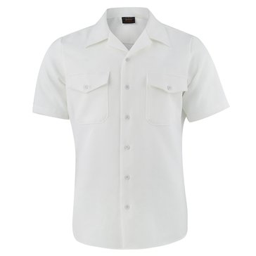 Men's Summer White Enlisted Short Sleeve Shirt, Athletic Fit