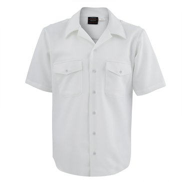 Men's Summer White Officer Short Sleeve Shirt, Classic Fit