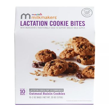 Munchkin Oatmeal Raisin Bite Size Lactation Cookies, 10-count