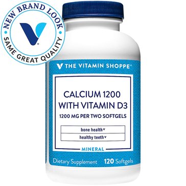 The Vitamin Shoppe Calcium 1200mg with Vitamin D3 Softgels, 120-count