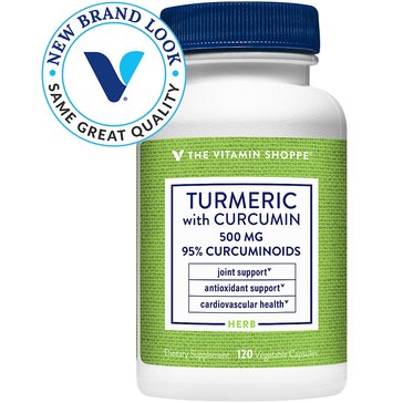 The Vitamin Shoppe Turmeric with Curcumin 500mg Vegetarian Capsules, 120-count
