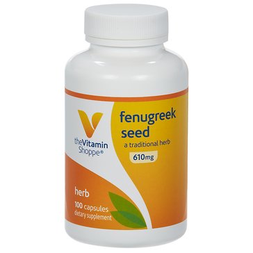 The Vitamin Shoppe Fenugreek Seed 610mg Capsules, 100-count