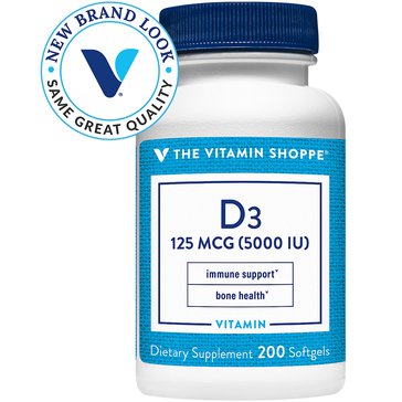 The Vitamin Shoppe Vitamin D3 5000 IU Softgels, 200-count