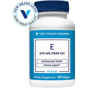 The Vitamin Shoppe Vitamin E 1,000 IU Softgels, 60-count