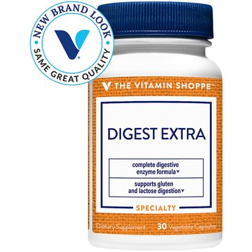 The Vitamin Shoppe Digest Extra Digestive Enzyme Formula Vegetarian Capsules, 30-count