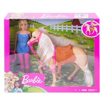 Barbie Horse and Blond Riding Doll
