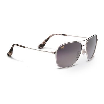 Maui Jim Unisex Cliff House Silver Aviator sunglasses