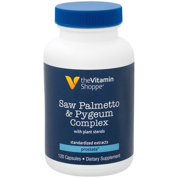 The Vitamin Shoppe Saw Palmetto & Pygeum Complex with Plant Sterols for Prostate Health Capsules, 120-count