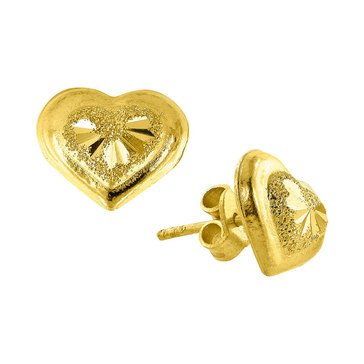 23K 1/4 Baht Heart Earrings