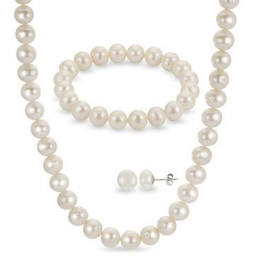 Imperial Freshwater Cultured Pearl 3-Piece Set, Sterling Silver