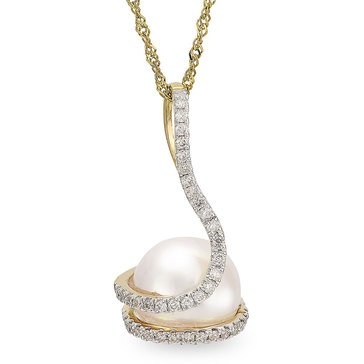 Imperial Akoya Cultured Pearl and Diamond Pendant