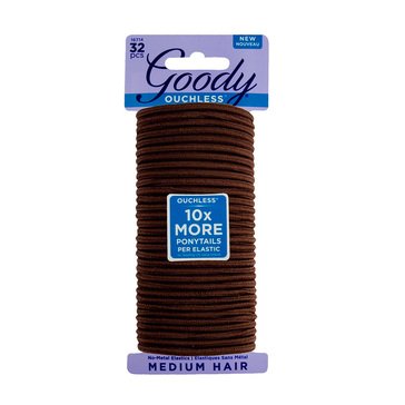 Goody Ouchless Elastics Brown 32ct