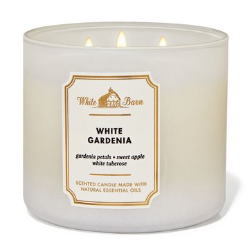 Bath & Body Works White Barn Color 3Wick Candle - White Gardenia