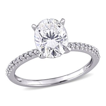 Sofia B. 2 cttw Oval-Cut Moissanite and 1/10 cttw Diamond Engagement Ring