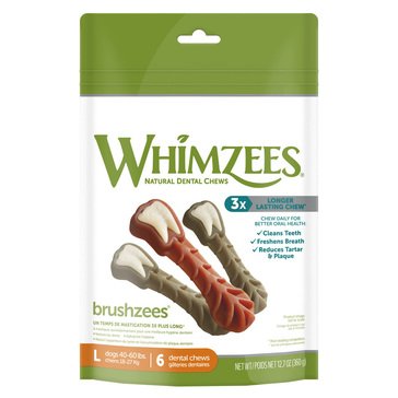 Whimzees Large Brushzees Dental Dog Chews