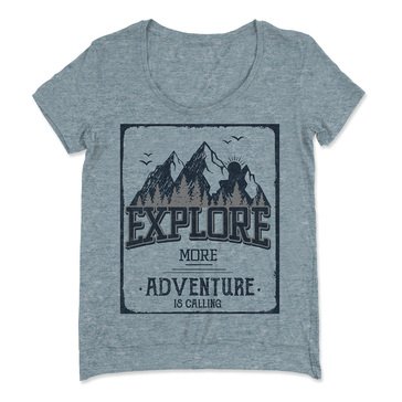 Yarn & Sea Women's Explore More Adventure is Calling Graphic Tee (Juniors)