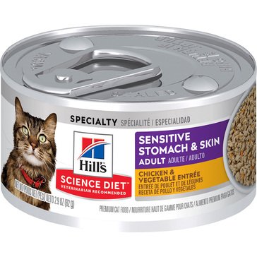 Hill's Science Diet Adult Sensitive Stomach & Skin Chicken Vegetable Wet Cat Food