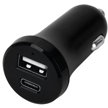 iHome Ultraboost 30W 2 Port Car Charger with Power Delivery 1 USB-A 1 USB-C