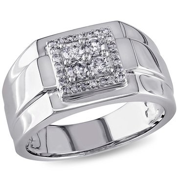 Sofia B. Men's 1/2 cttw Diamond Square Ring