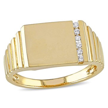 Sofia B. Men's 1/10 cttw Diamond Signet Ring