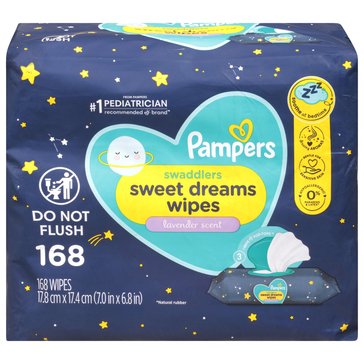 Pampers Sweet Dreams Lavender Scented Baby Wipes, 168-count