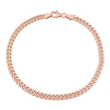 Sofia B. Rose Plated Sterling Silver Curb Link Anklet