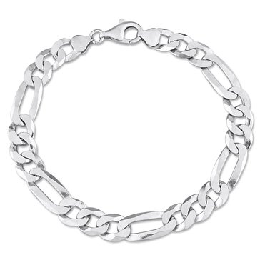 Sofia B. Sterling Silver Flat Figaro Chain Anklet