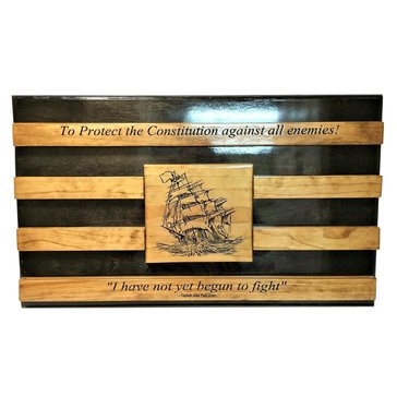 Custom Coin Holders Constitution Engraved Flag Wall-Mount Coin Holder